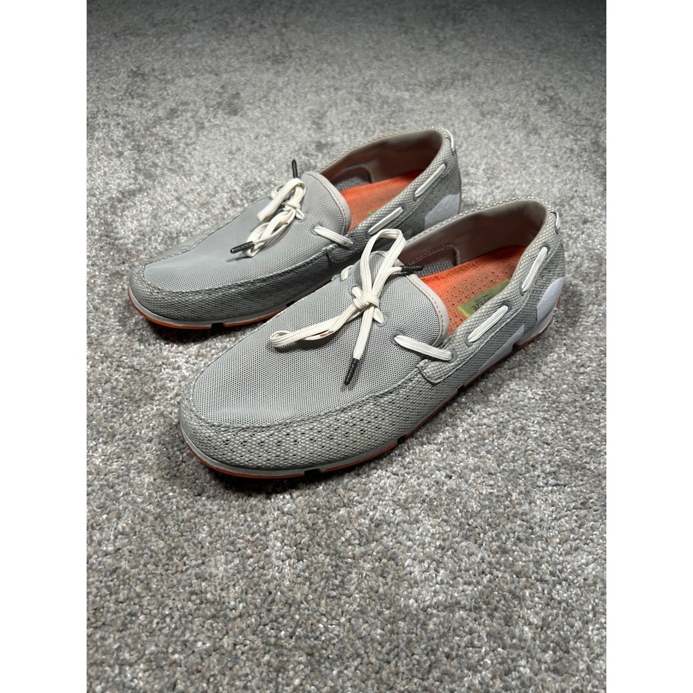 Swims Breeze Wave Boat Shoes‎ Mens 9 Grey Orange Mesh Loafers 21270-454A